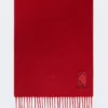 Kasjmier stola met franjes, donkerrood Kasjmier stola met franjes, donkerrood