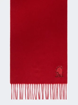 Kasjmier stola met franjes, donkerrood