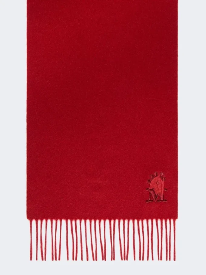 Kasjmier stola met franjes, donkerrood Kasjmier stola met franjes, donkerrood