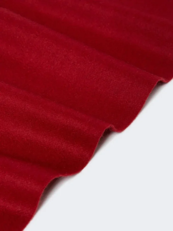 Kasjmier stola met franjes, donkerrood Kasjmier stola met franjes, donkerrood
