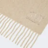 Kasjmier stola met geborduurd monogram, beige