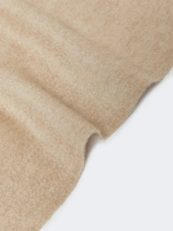 Kasjmier stola met geborduurd monogram, beige