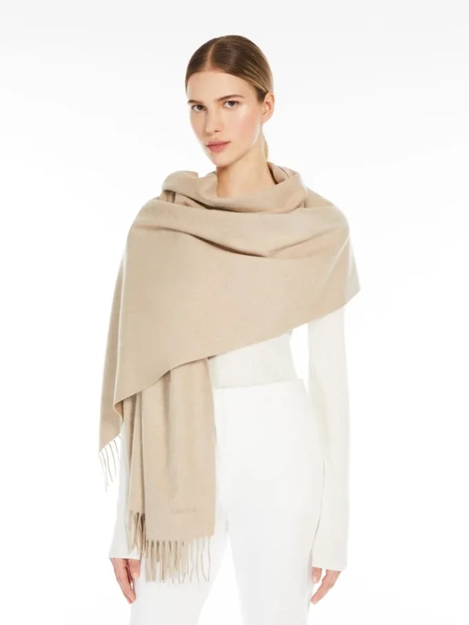 Kasjmier stola met logo, beige Kasjmier stola met logo, beige