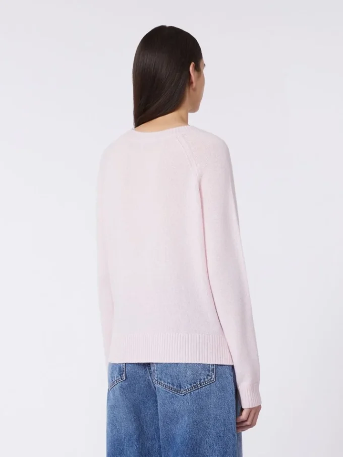 Kasjmier trui met ronde hals, roze