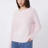 Kasjmier trui met ronde hals, roze