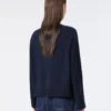 Kasjmier trui met V-hals, marineblauw
