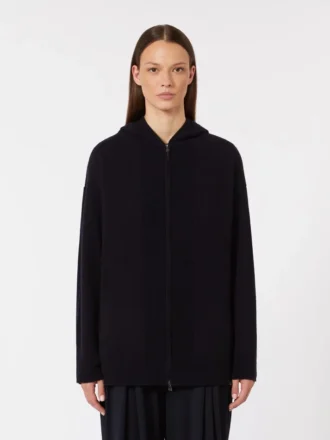 Kasjmier vest met capuchon, ultramarijn