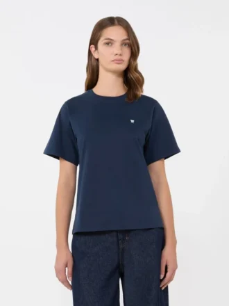 Katoenen basic T-shirt, marineblauw