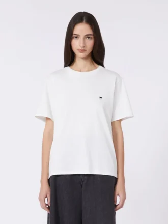 Katoenen basic T-shirt, optisch wit