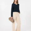 Katoenen boxy trui, marineblauw