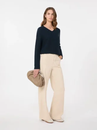 Katoenen boxy trui, marineblauw