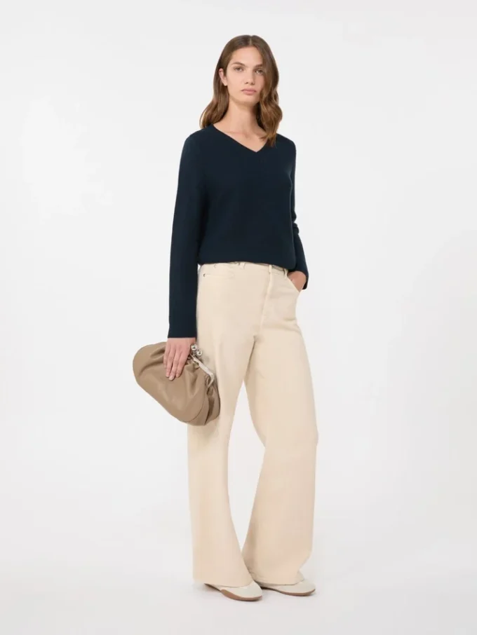 Katoenen boxy trui, marineblauw