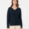 Katoenen boxy trui, marineblauw