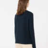 Katoenen boxy trui, marineblauw