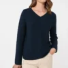 Katoenen boxy trui, marineblauw