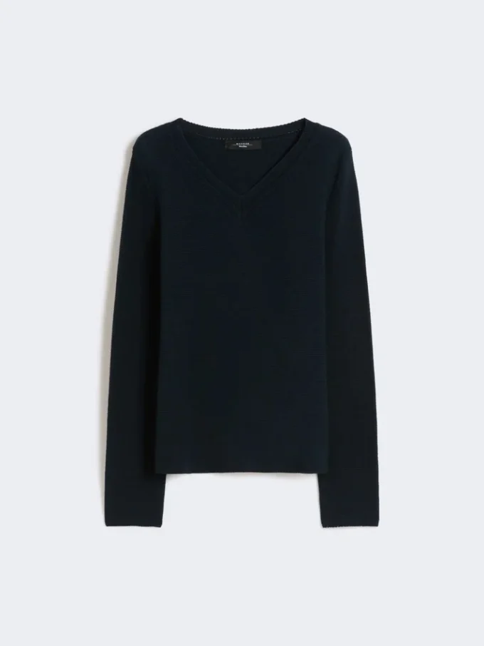 Katoenen boxy trui, marineblauw