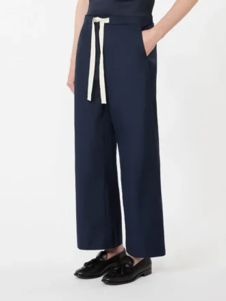 Katoenen broek met trekkoord, middernachtblauw Katoenen broek met trekkoord, middernachtblauw