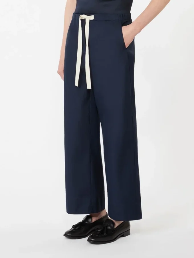 Katoenen broek met trekkoord, middernachtblauw Katoenen broek met trekkoord, middernachtblauw