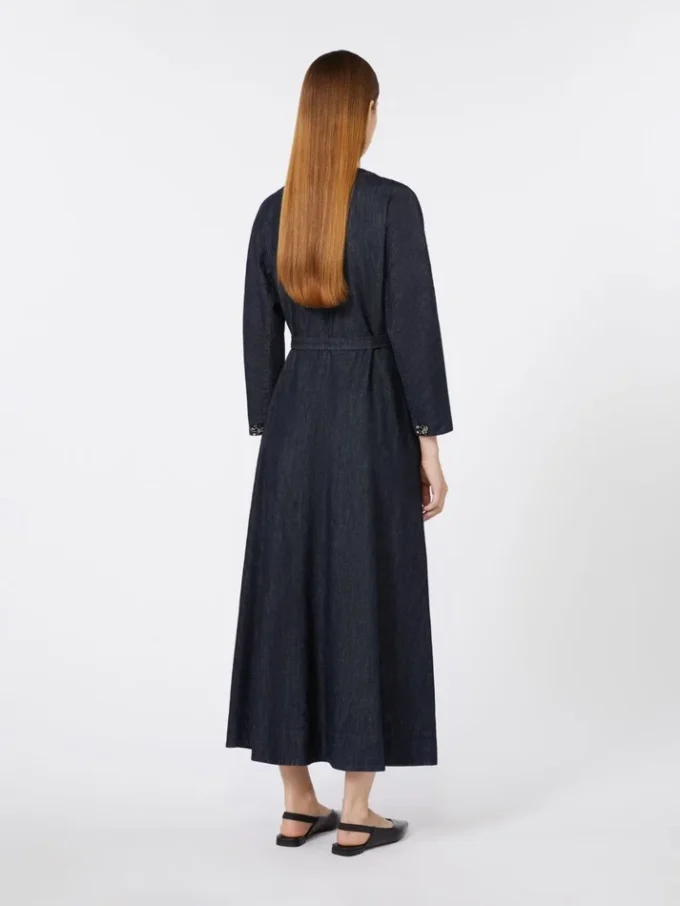 Katoenen denimjurk met riem, ultramarijn Katoenen denimjurk met riem, ultramarijn