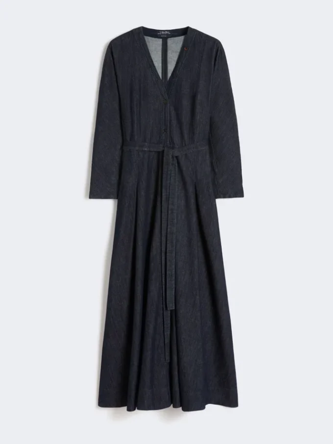 Katoenen denimjurk met riem, ultramarijn Katoenen denimjurk met riem, ultramarijn