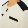 Katoenen en linnen jasje met mandpatroon, beige Katoenen en linnen jasje met mandpatroon, beige