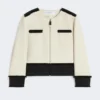 Katoenen en linnen jasje met mandpatroon, beige Katoenen en linnen jasje met mandpatroon, beige