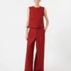 Katoenen gabardine jersey broek, rood Katoenen gabardine jersey broek, rood