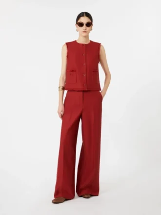 Katoenen gabardine jersey broek, rood Katoenen gabardine jersey broek, rood