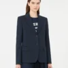 Katoenen jersey blazer, marineblauw Katoenen jersey blazer, marineblauw