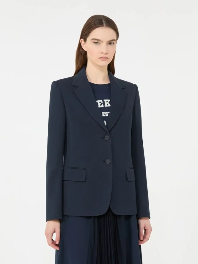 Katoenen jersey blazer, marineblauw Katoenen jersey blazer, marineblauw
