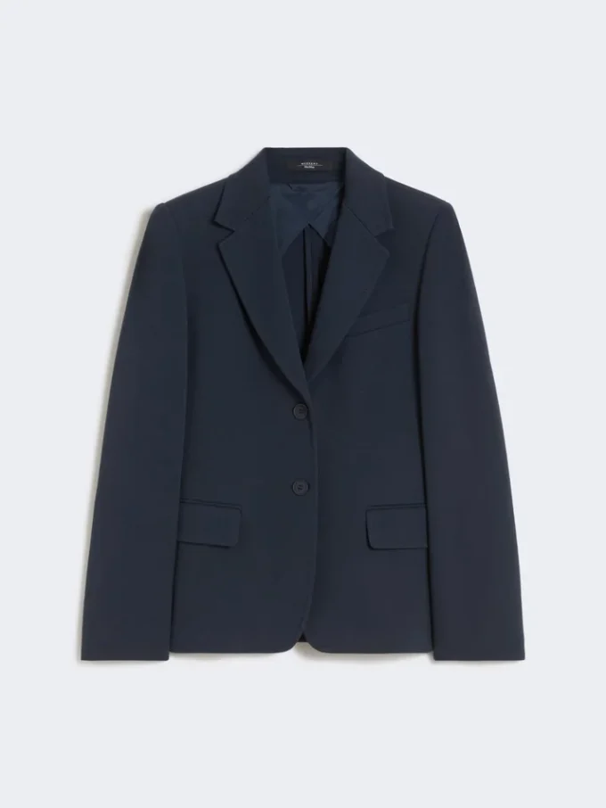 Katoenen jersey blazer, marineblauw Katoenen jersey blazer, marineblauw
