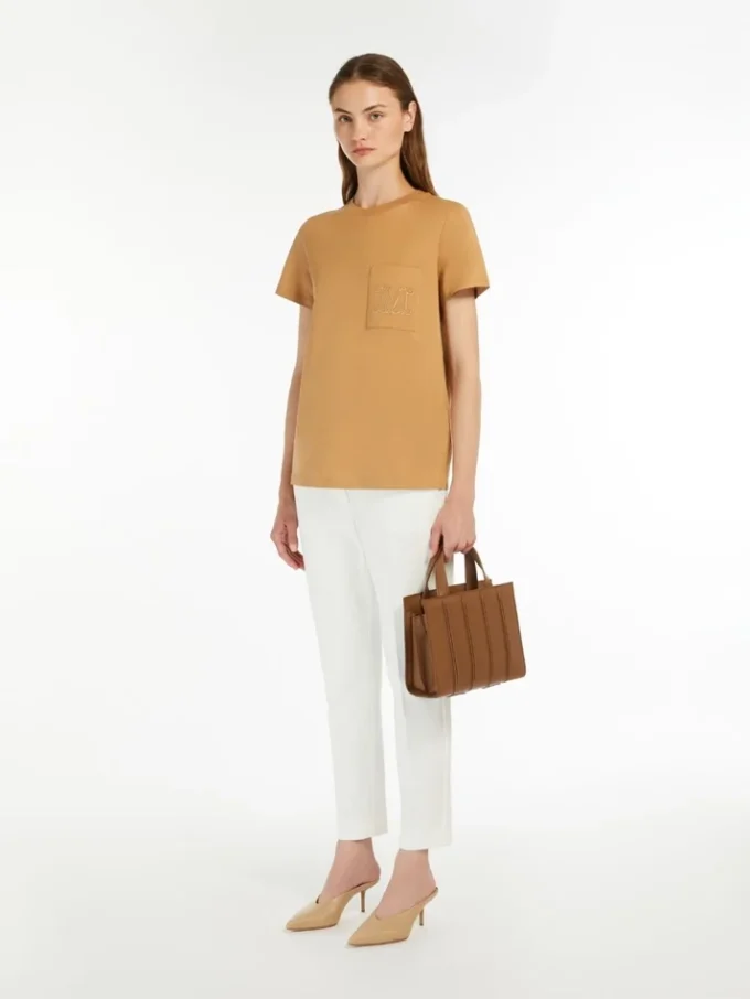 Katoenen jersey T-shirt, camel Katoenen jersey T-shirt, camel