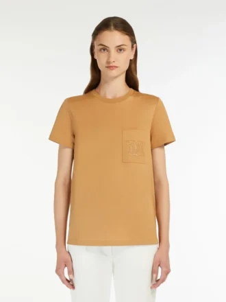 Katoenen jersey T-shirt, camel
