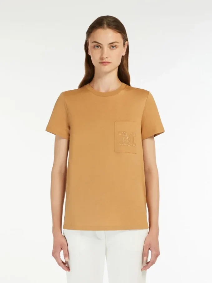 Katoenen jersey T-shirt, camel Katoenen jersey T-shirt, camel