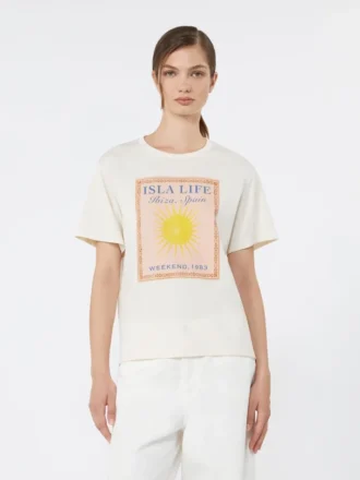 Katoenen jersey T-shirt, ecru