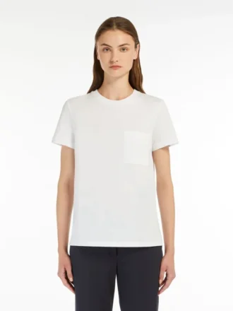 Katoenen jersey T-shirt, optisch wit