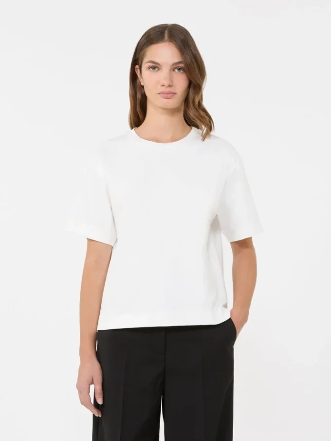 Katoenen jersey T-shirt, wit Katoenen jersey T-shirt, wit
