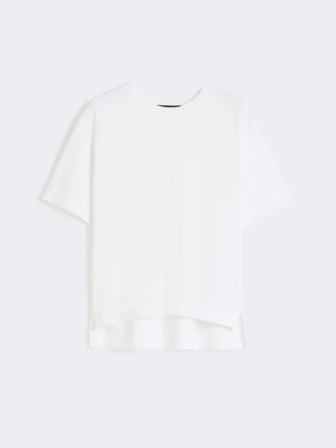 Katoenen jersey T-shirt, wit Katoenen jersey T-shirt, wit