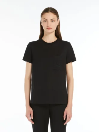 Katoenen jersey T-shirt, zwart