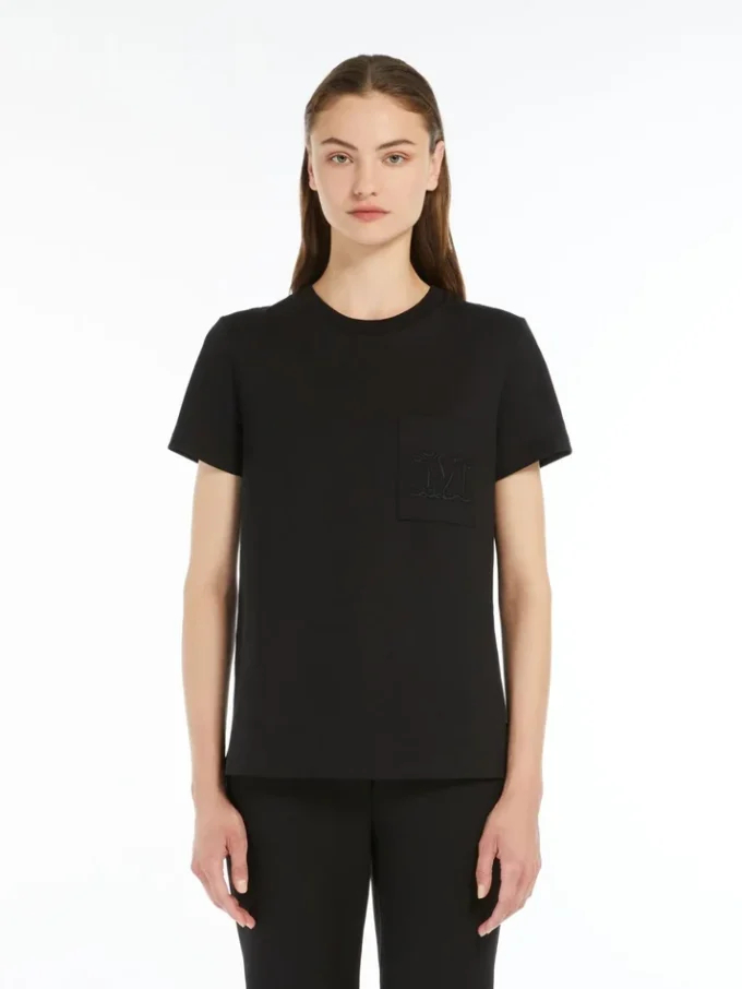 Katoenen jersey T-shirt, zwart Katoenen jersey T-shirt, zwart