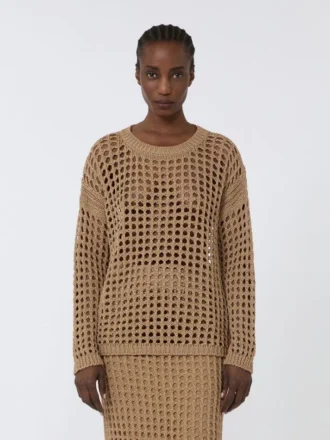 Katoenen mesh-trui, desert