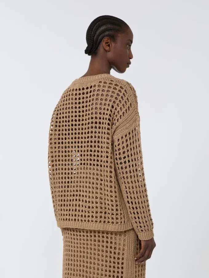 Katoenen mesh-trui, desert Katoenen mesh-trui, desert