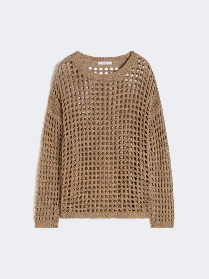 Katoenen mesh-trui, desert Katoenen mesh-trui, desert