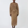 Katoenen rok met mesh, desert