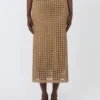 Katoenen rok met mesh, desert
