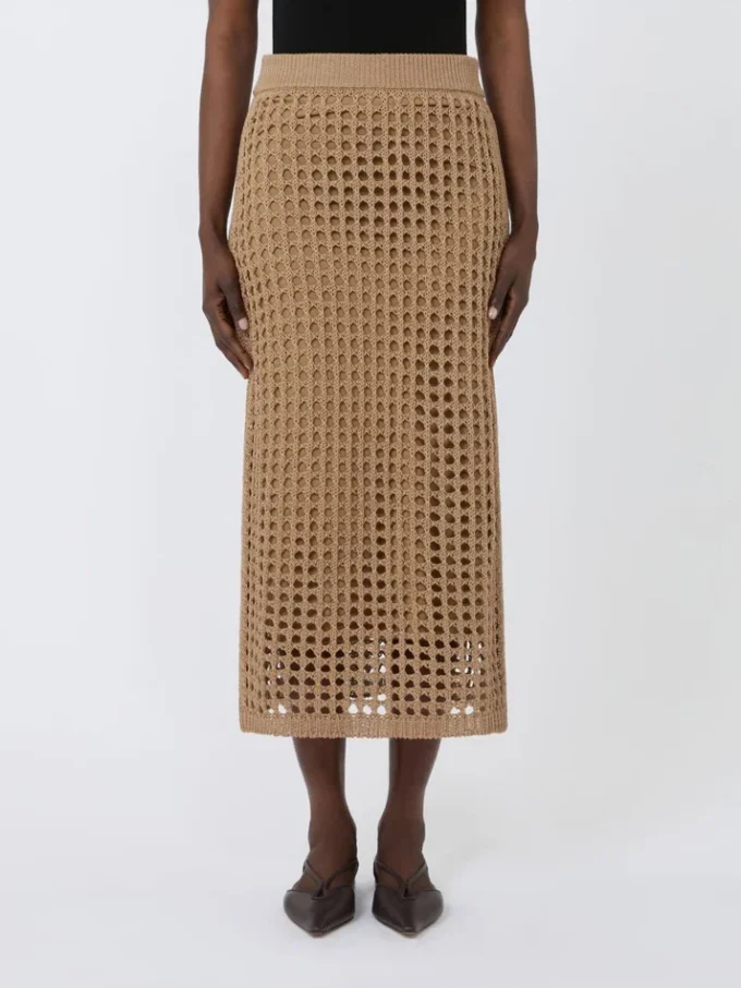 Katoenen rok met mesh, desert