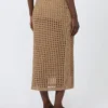 Katoenen rok met mesh, desert