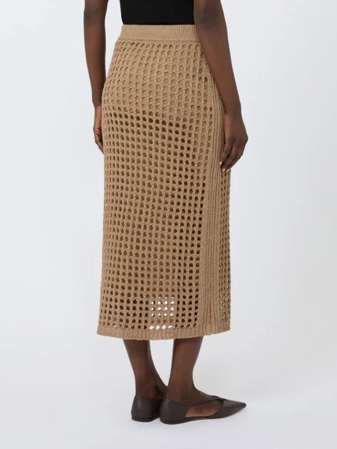 Katoenen rok met mesh, desert