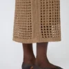 Katoenen rok met mesh, desert
