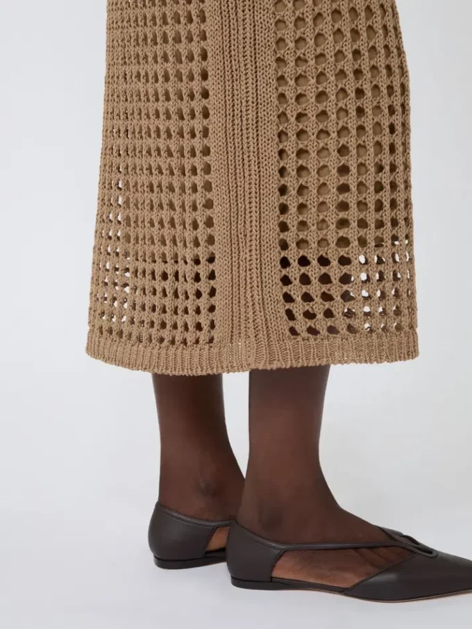 Katoenen rok met mesh, desert